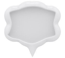 3d cloud Shape chat social media notification white empty Cloud Shaped icon isolated transparent background 3D rendering