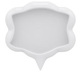 3d cloud Shape chat social media notification white empty Cloud Shaped icon isolated white background 3D rendering