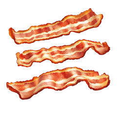 Obraz premium strips of bacon isolated on white background.PNG
