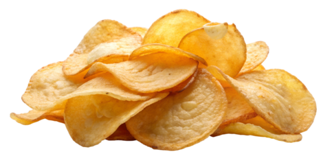 potato chips  isolated on white background. Transparent PNG
