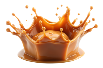 chocolate splash  isolated on white background. Transparent PNG