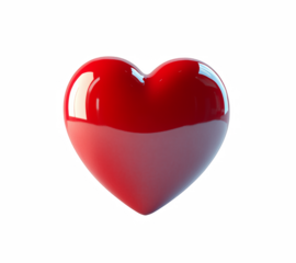 red heart isolated on white