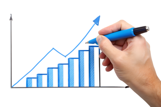 hand drawing graph isolated on white background. Transparent PNG - Powered by Adobe