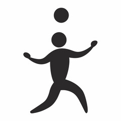 Jumping player silhouette vector
