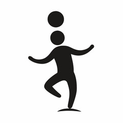 Jumping player silhouette vector