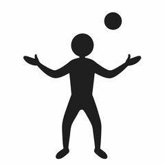Jumping player silhouette vector
