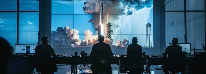 rocket launch control center, space race