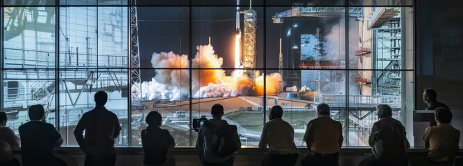 rocket launch control center, space race