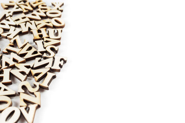 English alphabet letters on a white background, creating a clean and minimalist look for educational materials.