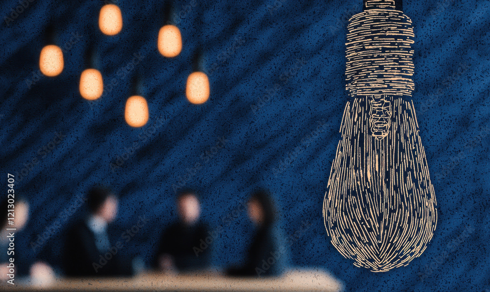 Aufkleber illuminated team collaboration with concepts of innovation and strategy in a business setting