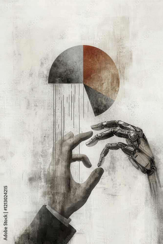 Aufkleber exploring the intersection of human touch and robotic precision in modern technology and innovation