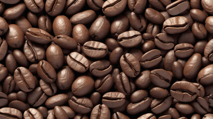 A seamless pattern of roasted coffee beans.