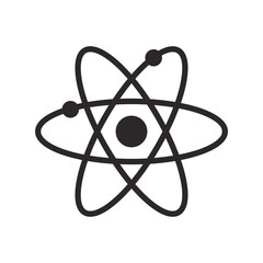 Atom vector illustration isolated. Atom or molecule icon. Molecule symbol.