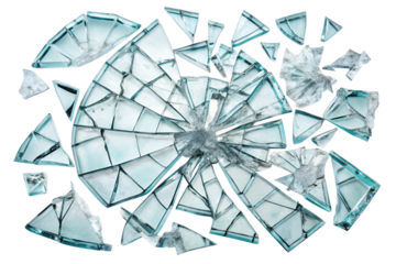 broken glass isolated on white background. Transparent PNG