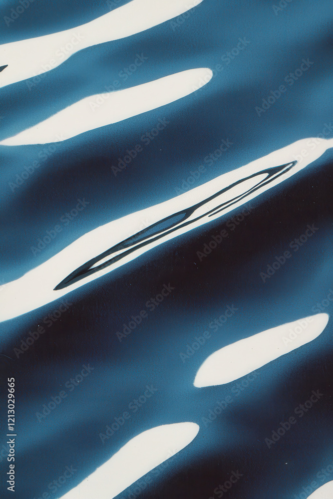 Poster abstract blue water reflection capturing fluidity and motion with nature's serenity and ethereal pat