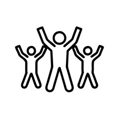 Jubelnde Gemeinschaft oder Sport Kurs Symbol 