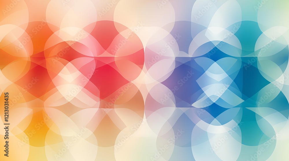 Aufkleber Soft and harmonious abstract digital design with colorful gradients, creating a dreamy, flowing aesthetic perfect for modern design and artistic backgrounds, Generative AI
