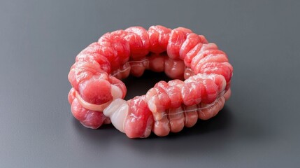 Raw meat ring, studio shot, food preparation, culinary