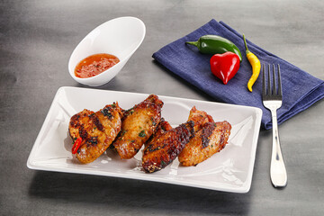 Buffalo grilled chicken wings barbecue