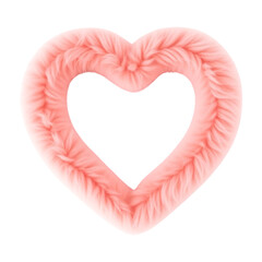 Fototapeta premium A delicate, soft pink faux fur heart shape.