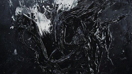 Abstract Black and White Painting