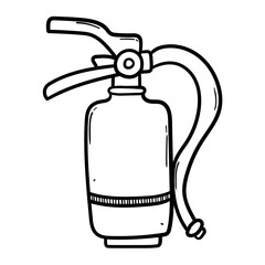 Hand drawn doodle fire extinguisher on white background.