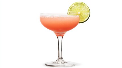 A Refreshing Pink Cocktail with Lime
