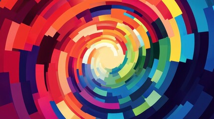 Abstract Colorful Swirling Geometric Design