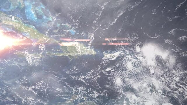 Zooming in on Higuey, Dominican Republic frome space - Perfect for Travel Intros and Backgrounds. Realistic 3D Animation.