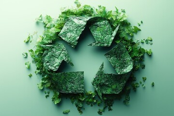 Nachhaltigkeitssymbol aus grünen Blättern

