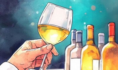 Elegant Wine Tasting Experience with Fine Selection of White Wines and Exquisite Glassware for Sophisticated Celebrations and Gourmet Pairings