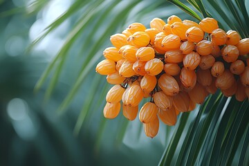 A Cluster Of Bright Orange Fruits On Green Leaves