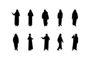 Arabian man silhouette set