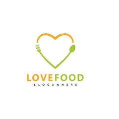 Love food logo design. icon symbol for restaurant food