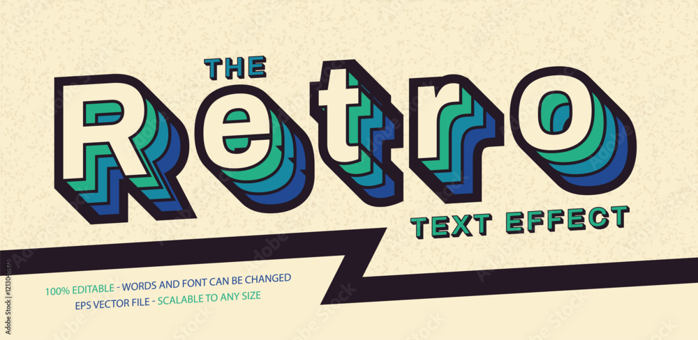 Poster colorful editable italic retro font and text effect 80s, 90s. editable text effect in retro vhs styl