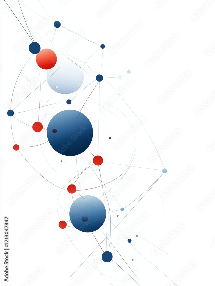 Poster abstract network connections - abstract image of interconnected nodes and lines, representing networ