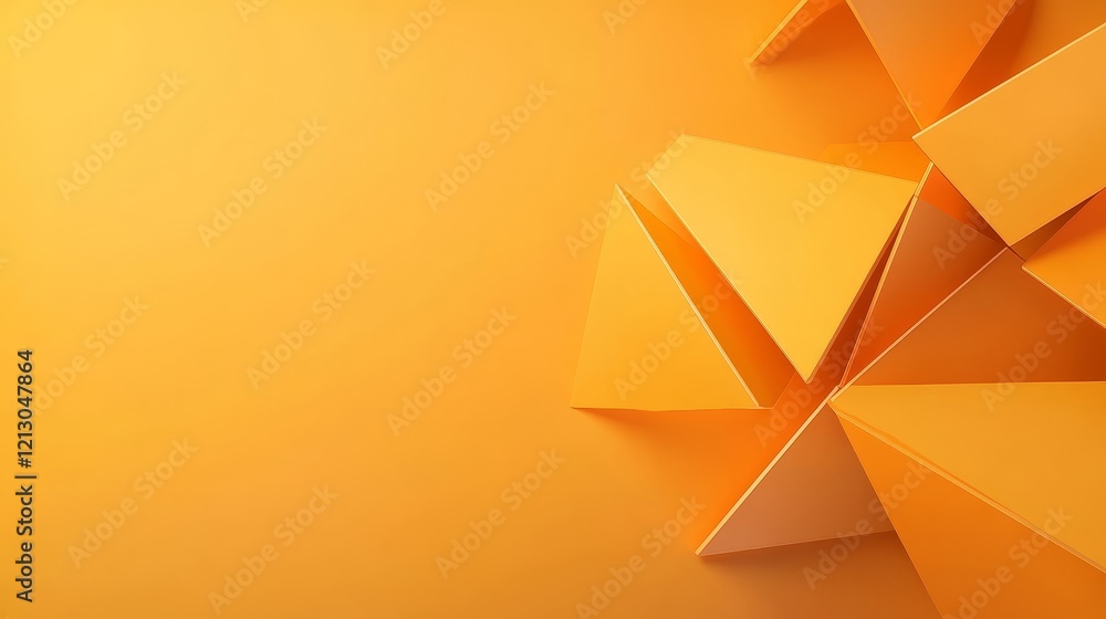 Poster abstract orange triangles background - modern abstract background featuring vibrant orange triangles