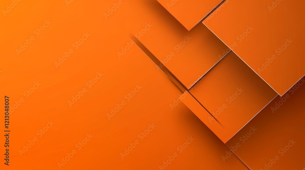 Poster abstract orange geometric background - vibrant orange abstract background with layered geometric sha