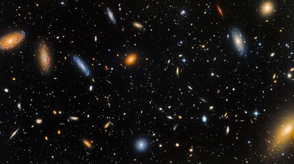 Panoramic starry expanse showcasing the vivid details of a distant galaxy