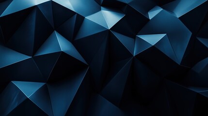 Fototapeta premium Abstract Geometry in Navy Blue: A mesmerizing background image showcasing a intricate, 3D-rendered geometric pattern in deep navy blue. The abstract design creates a sense of depth.