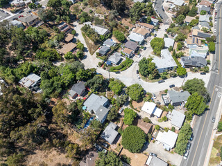 Fototapeta premium Aerial view above Hillcrest neighborhood in San Diego, South California. USA. High quality photo