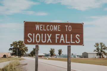 Welcome to Sioux Falls South Dakota Wooden Sign with Rustic Charm and State Pride