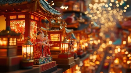 Japanese Hinamatsuri(Doll's Festival) is an occasion to pray for young girls' growth and happiness.