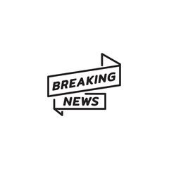 Breaking news icon vector, flat line