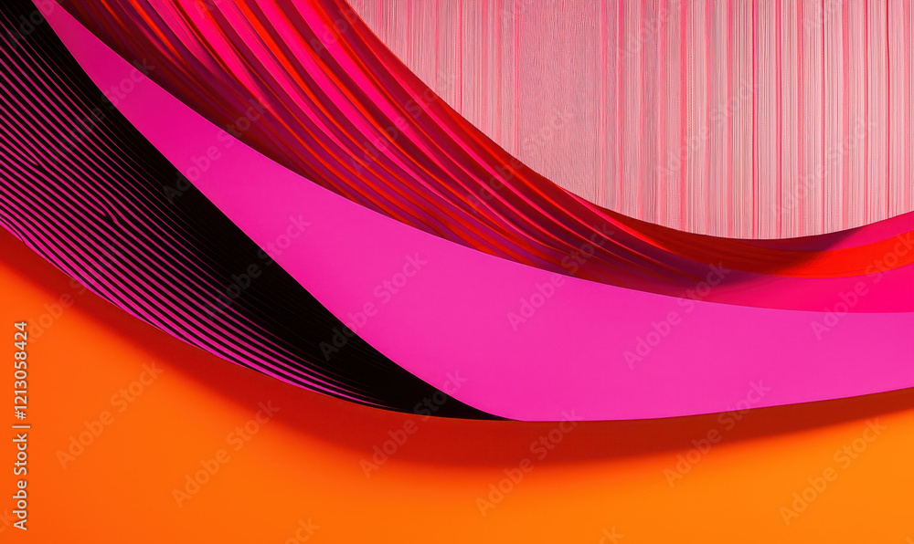 Aufkleber vibrant abstract composition with dynamic curves and bold colors in modern design