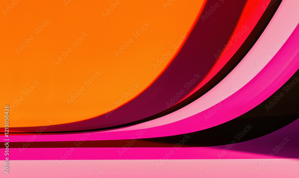 Poster dynamic abstract curves with vibrant colors: a modern graphic design showcasing bold and expressive 