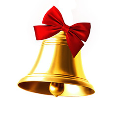 Christmas Bell with Bow Tie isolated on transparent background