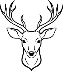 A deer head silhouette vector