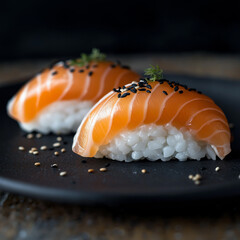 Close up of Salmon Sushi