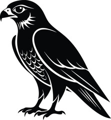 Falcon black bird silhouette illustration vector
